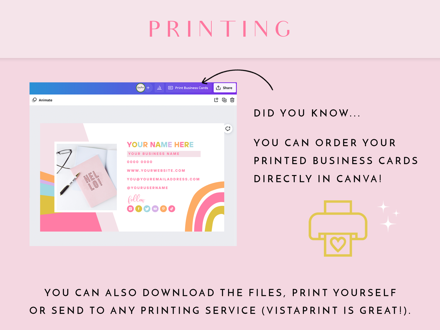 Business Card Template - Starry Printables