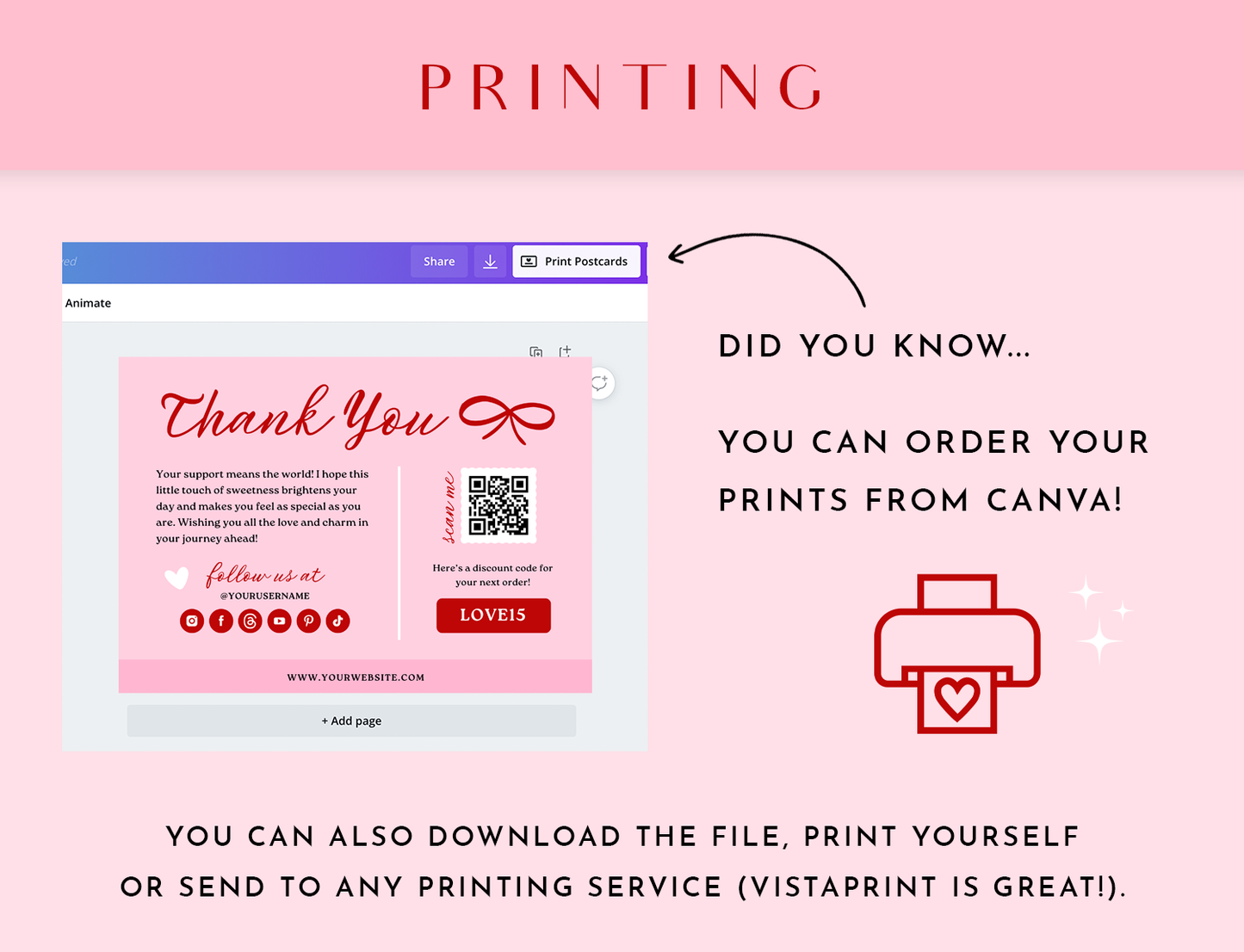 Coquette Thank You Card Template