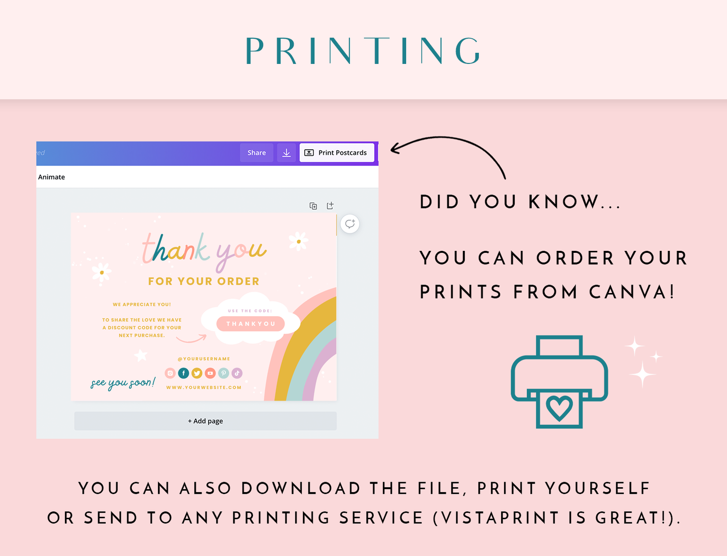 Shine Sista Thank You Card Template