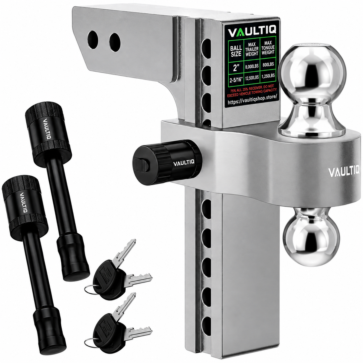 VAULTIQ HitchFlex Pro — Heavy-Duty Adjustable Drop Hitch