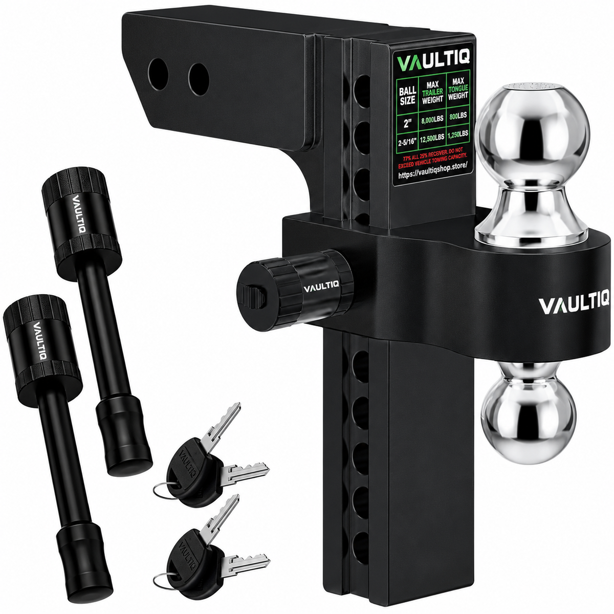 VAULTIQ HitchFlex Pro — Heavy-Duty Adjustable Drop Hitch