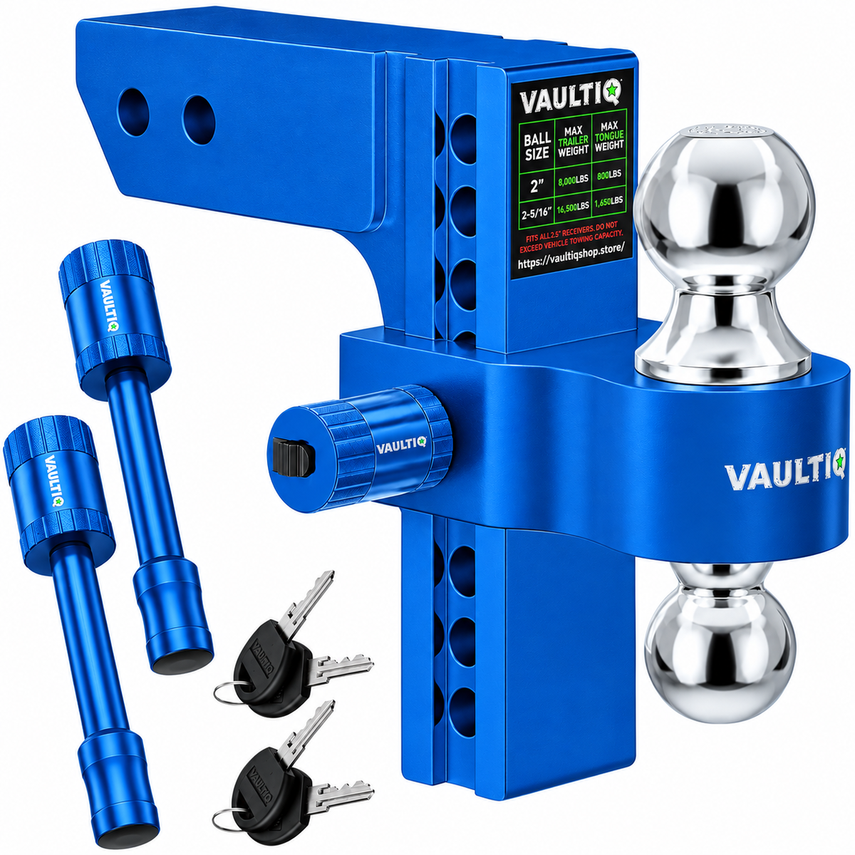 VAULTIQ HitchFlex Pro — Heavy-Duty Adjustable Drop Hitch