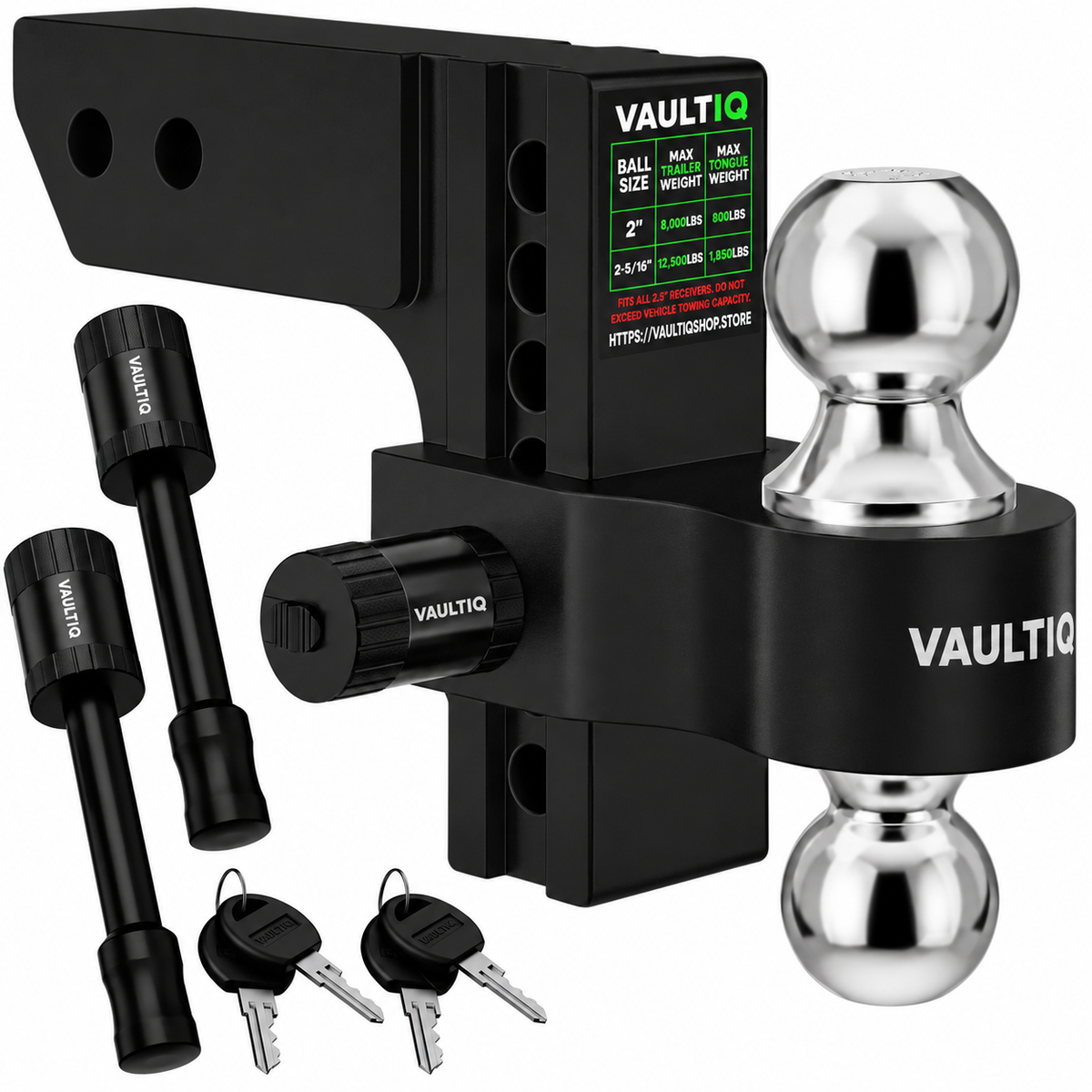 VAULTIQ HitchFlex Pro — Heavy-Duty Adjustable Drop Hitch