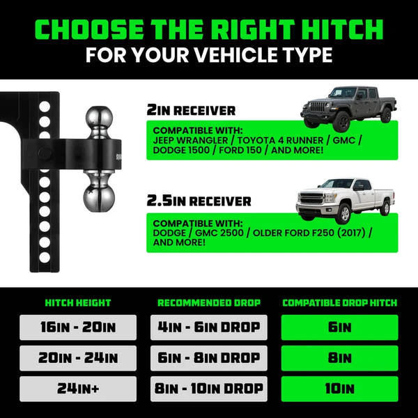 VAULTIQ HitchFlex Pro — Heavy-Duty Adjustable Drop Hitch
