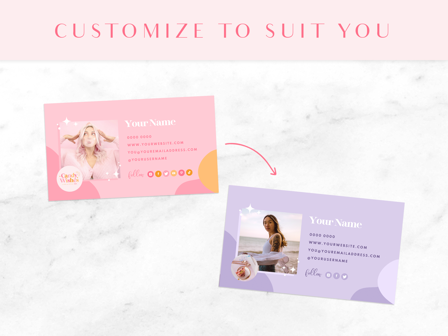 Business Card Template - Candy Wishes