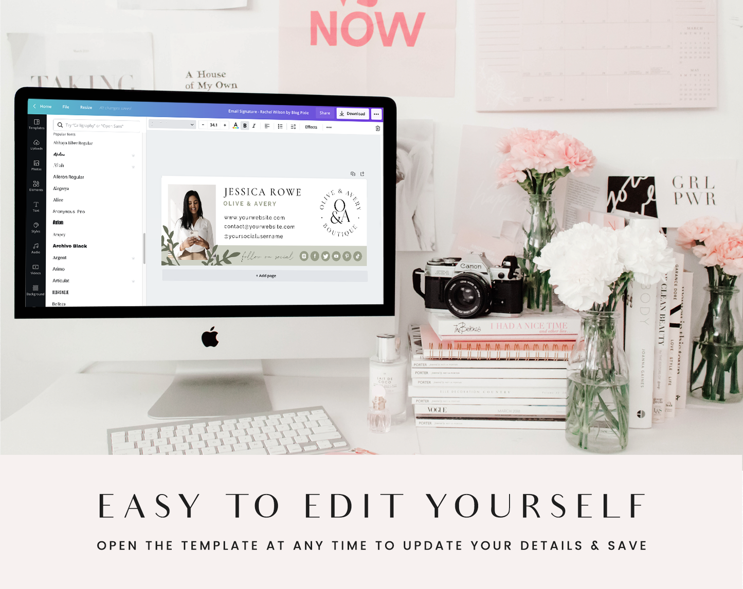 Olive Green Email Signature Template