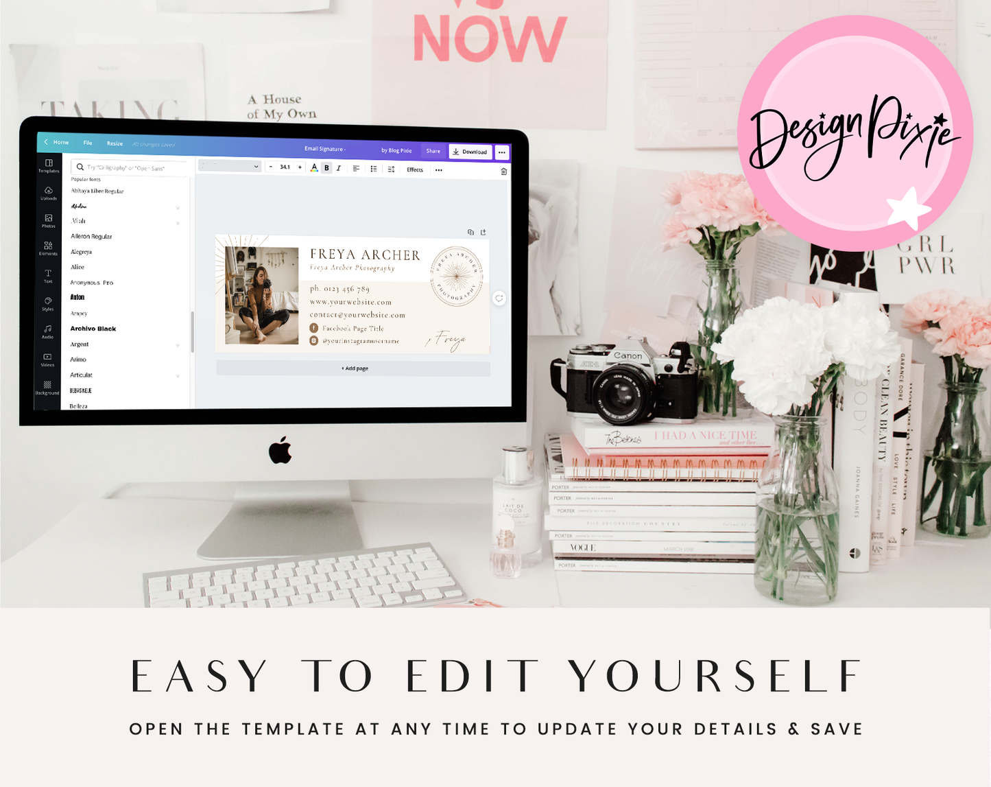 Boho Photographer Email Signature Template
