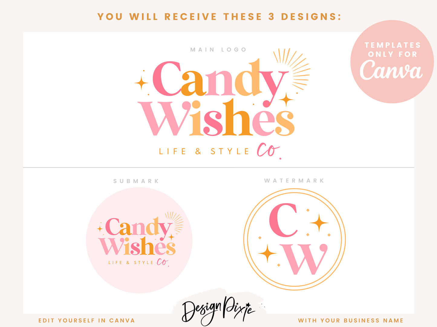 Candy Wishes Logo Template