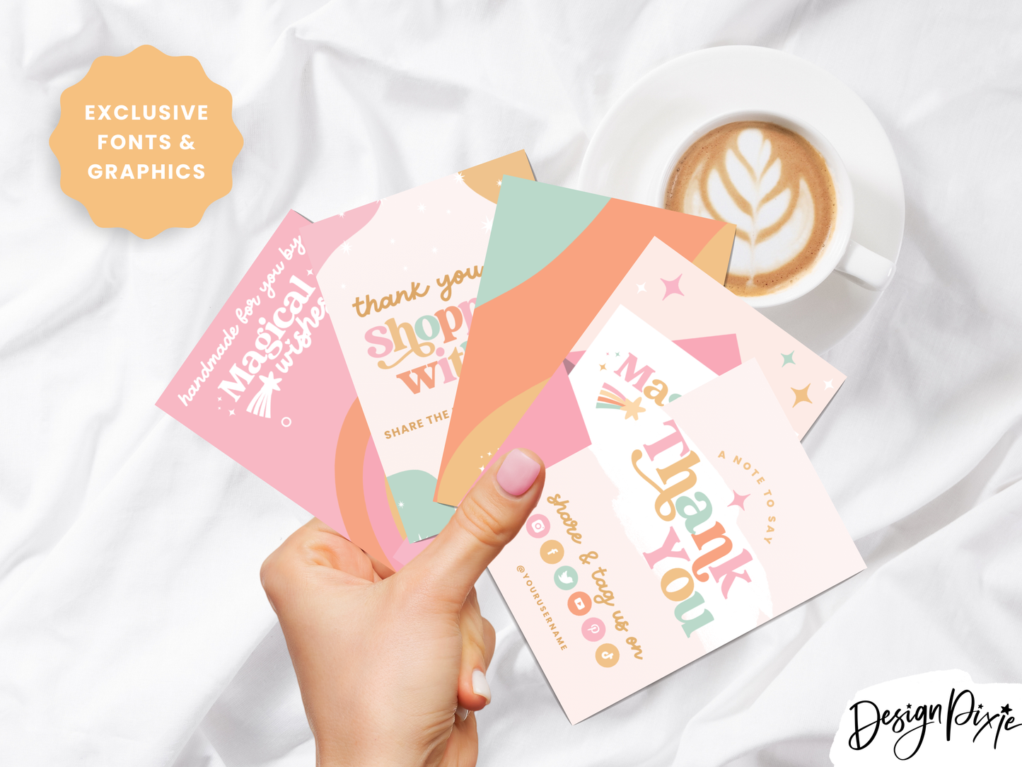 Pastel Rainbow Display Card Templates