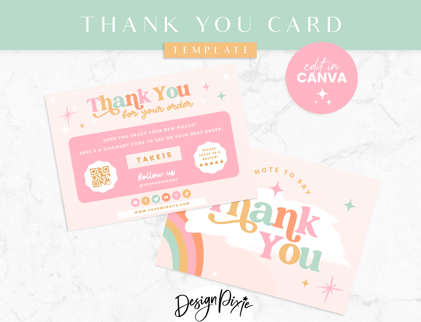 Magical Wishes Thank You Card Template