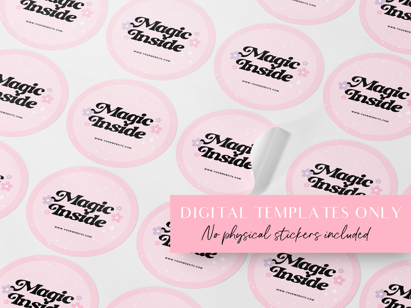 Pink Sticker Templates