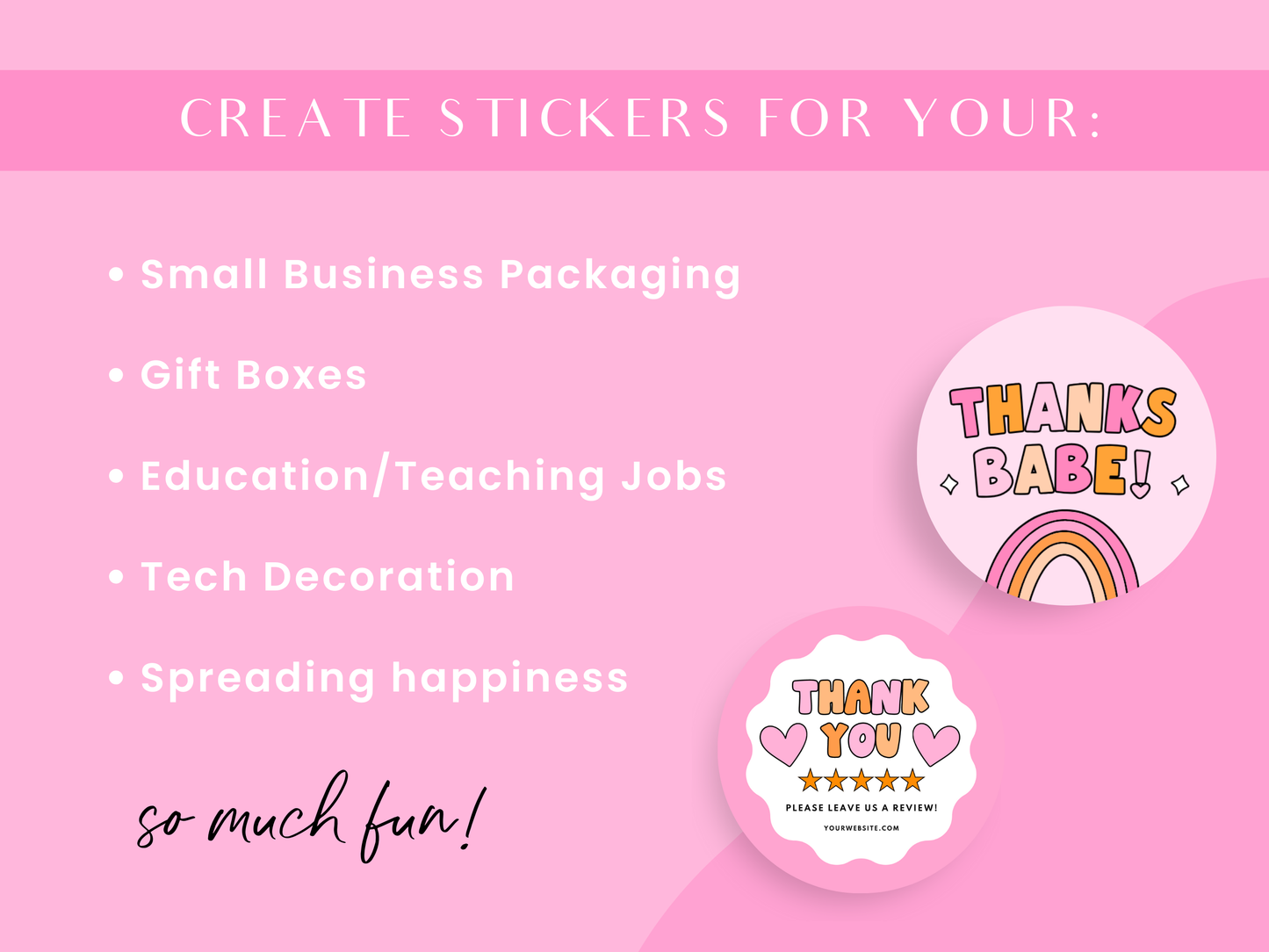 Pink Retro Sticker Templates
