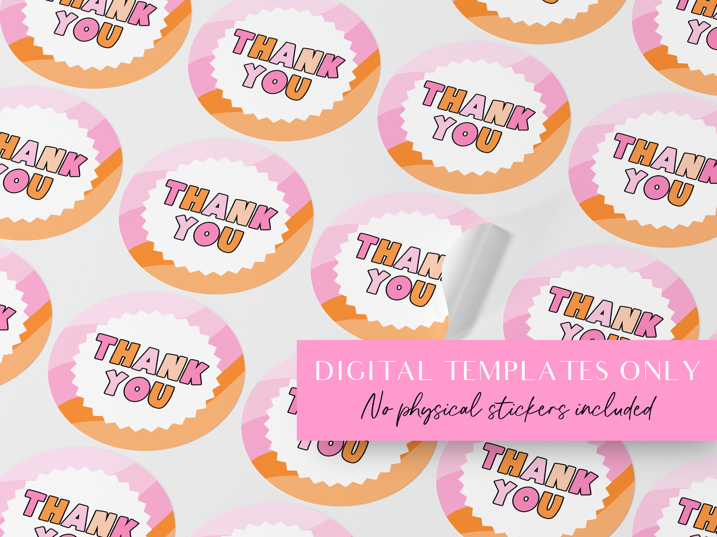 Pink Retro Sticker Templates
