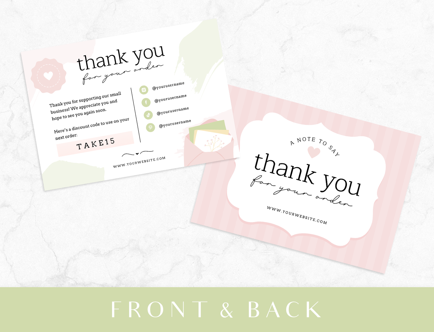 Shabby Chic Thank You Card Template