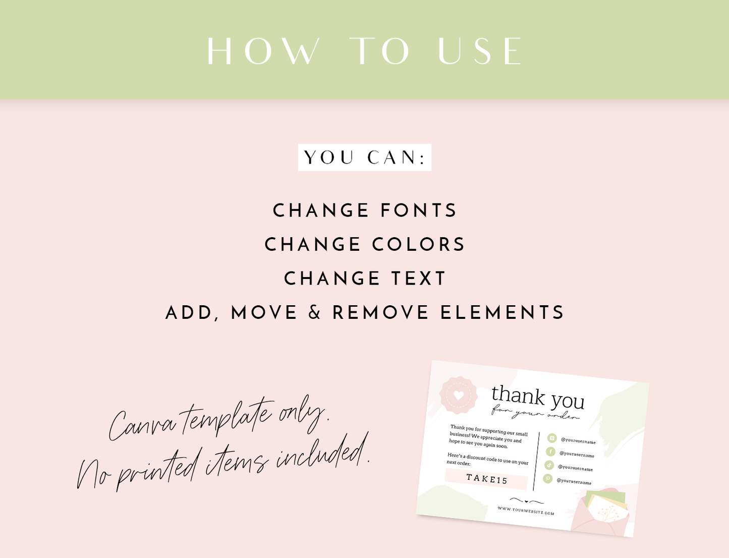 Shabby Chic Thank You Card Template