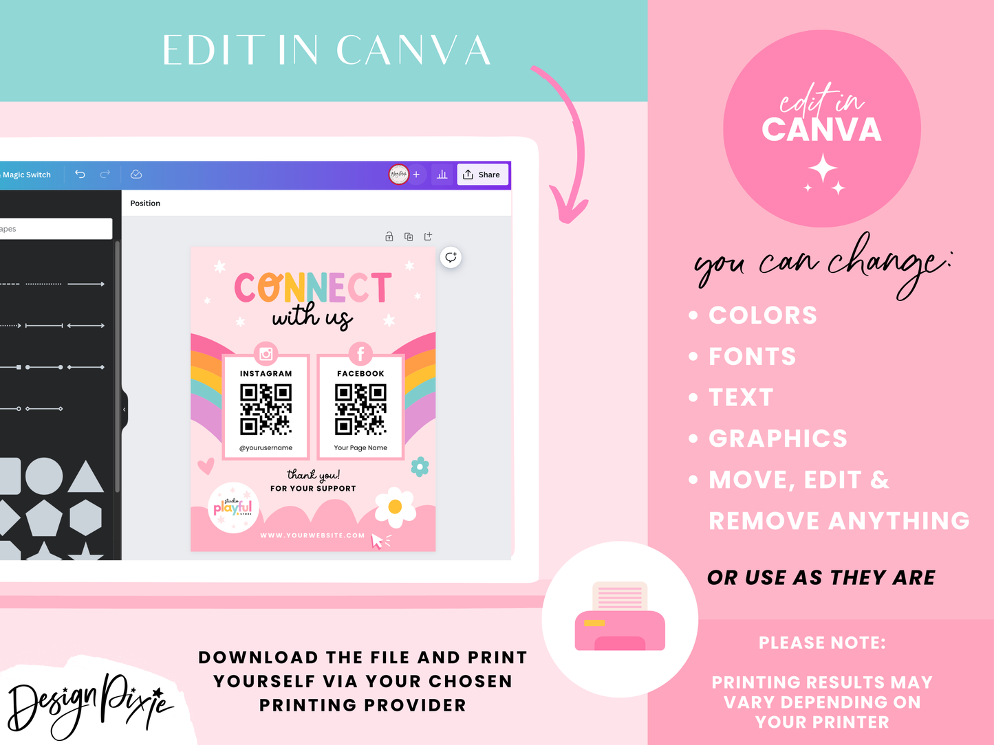 Connect With Us Sign - Playful