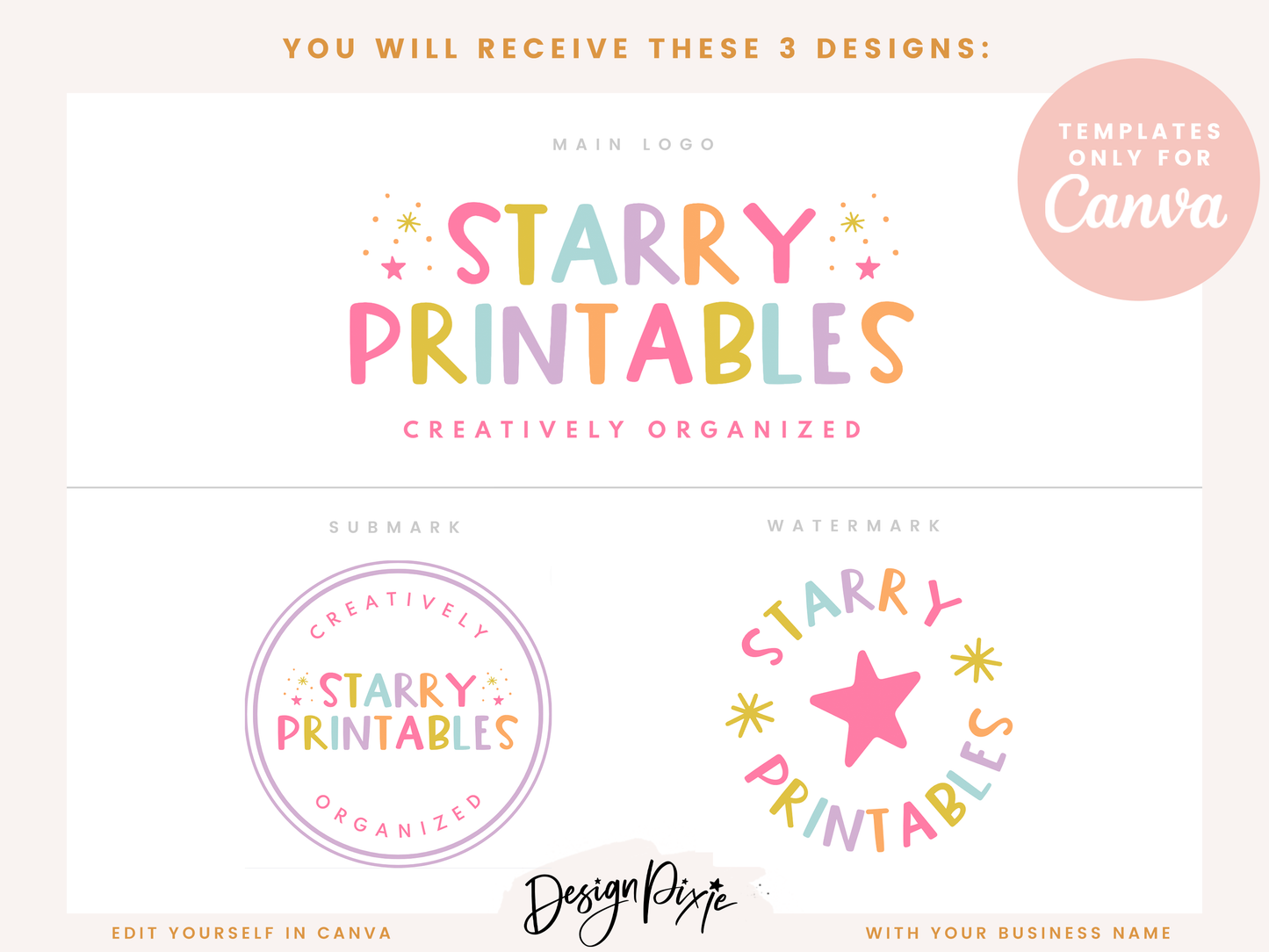 Starry Printables Logo Template