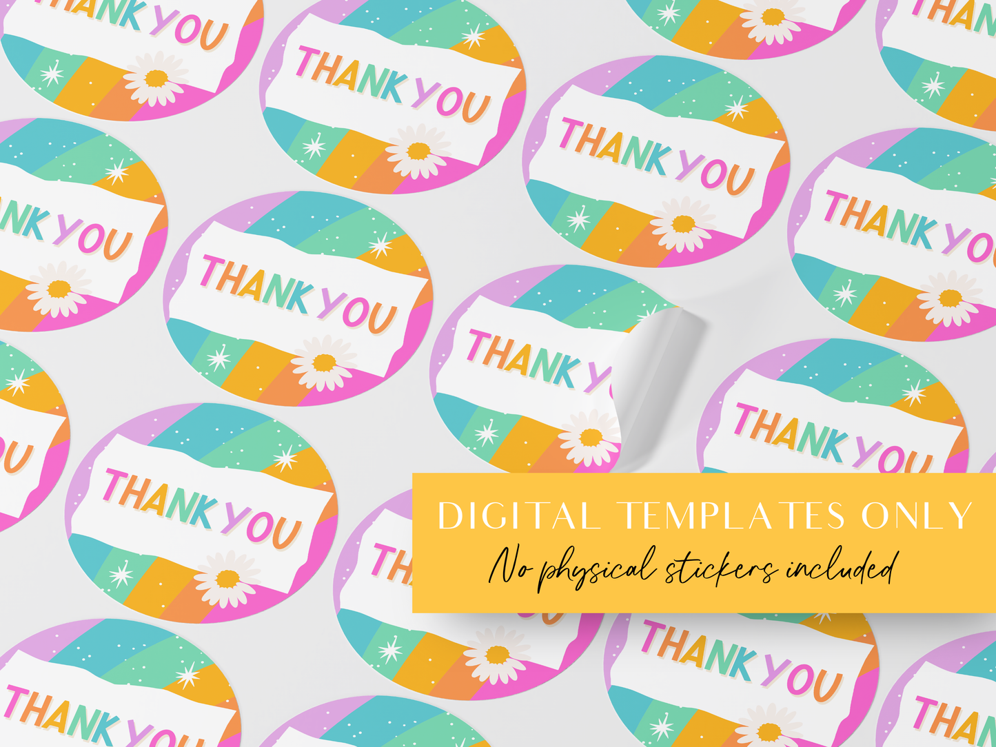 Rainbow Thank You Stickers