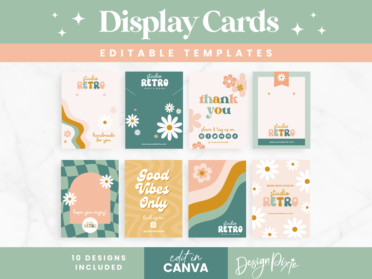Retro Display Card Templates