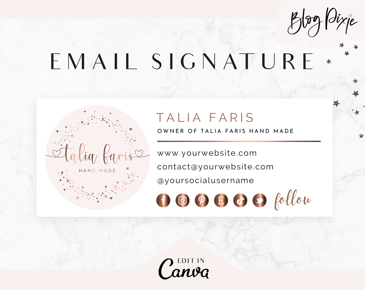 Rose Gold Email Signature Template