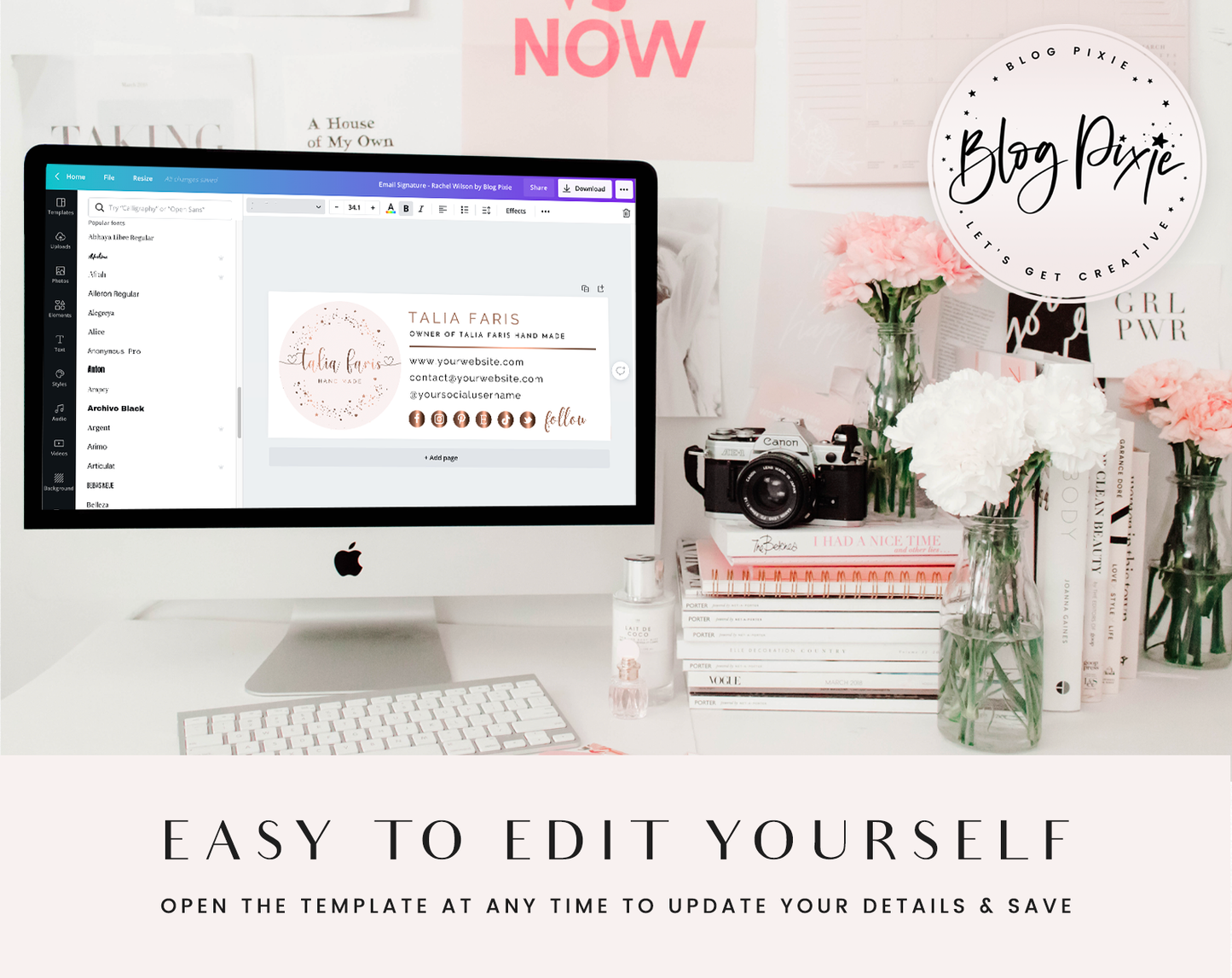 Rose Gold Email Signature Template