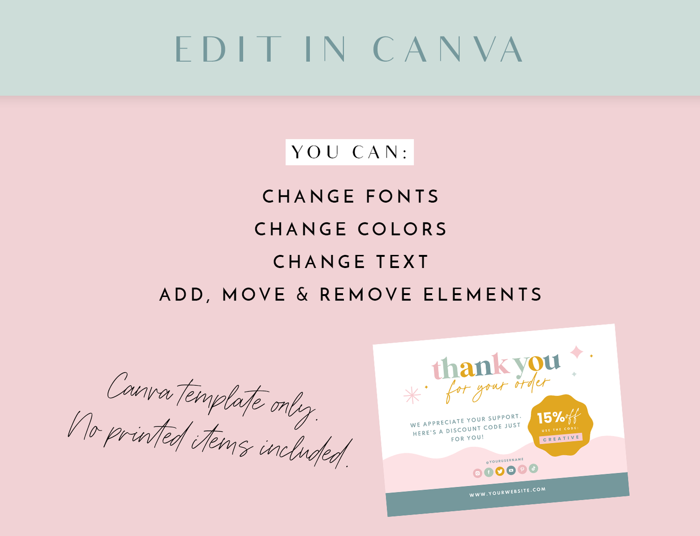 Pastel Thank You Card Template
