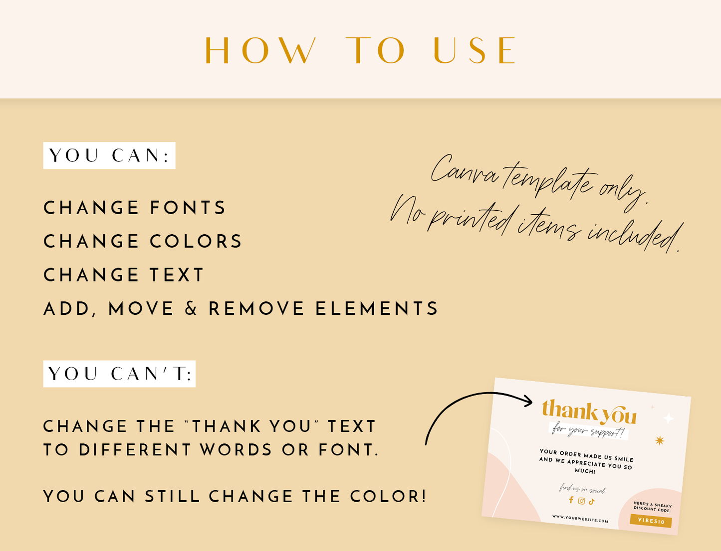 Sunshine Vibes Thank You Card Template
