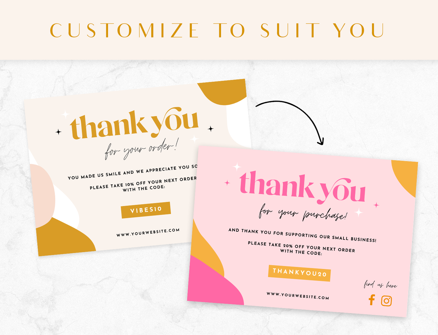 Boho Thank You Card Template