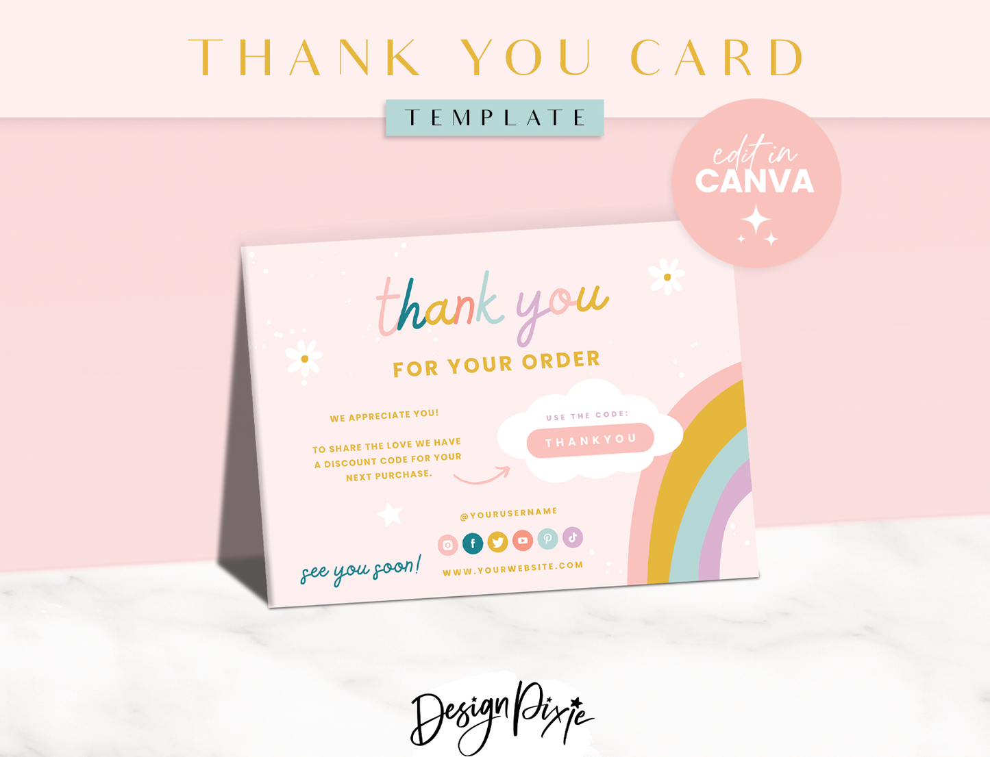 Shine Sista Thank You Card Template