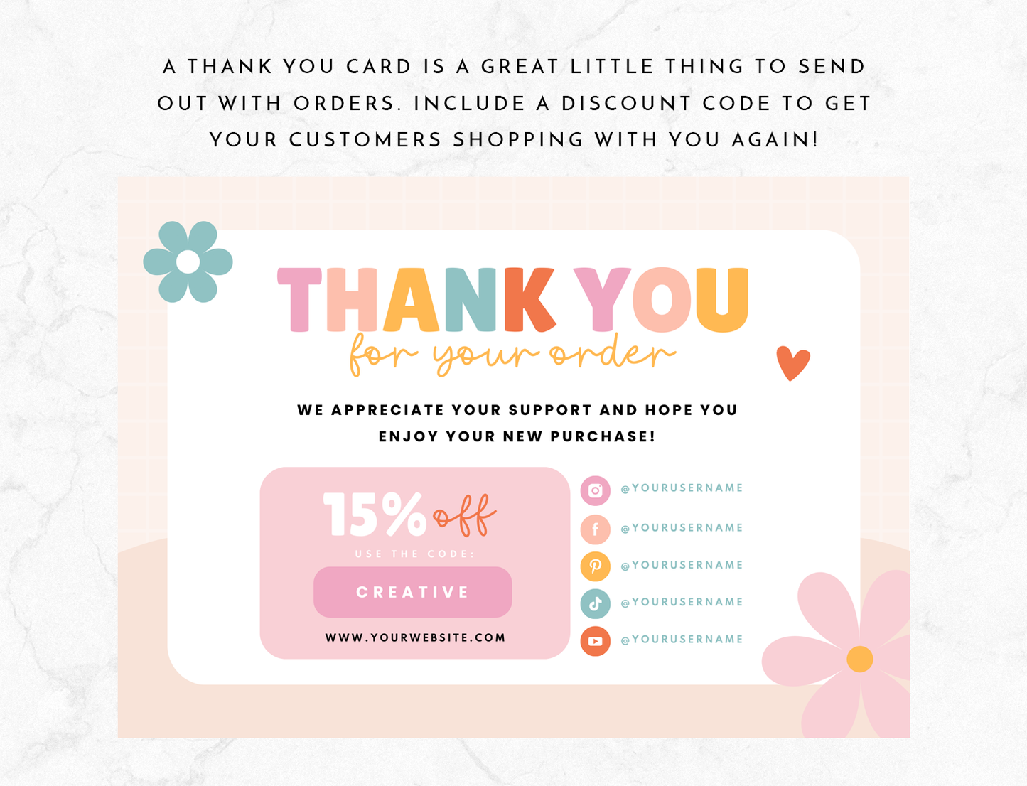So Stitch Thank You Card Template